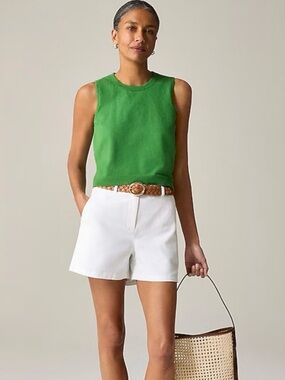 J.Crew NWT 5" Pleated Chino Heritage Shorts Size 8 in White Classic Chino Short